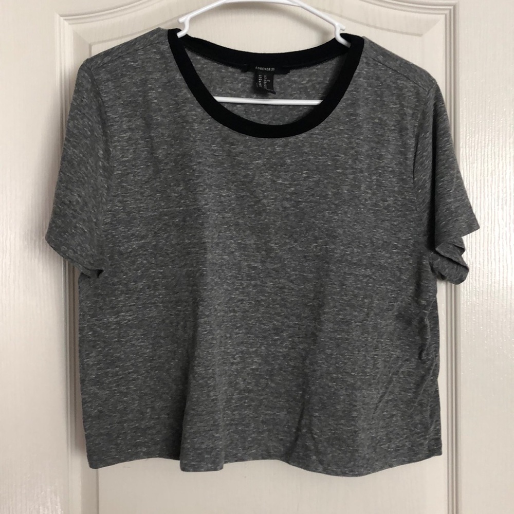 Gray crop top